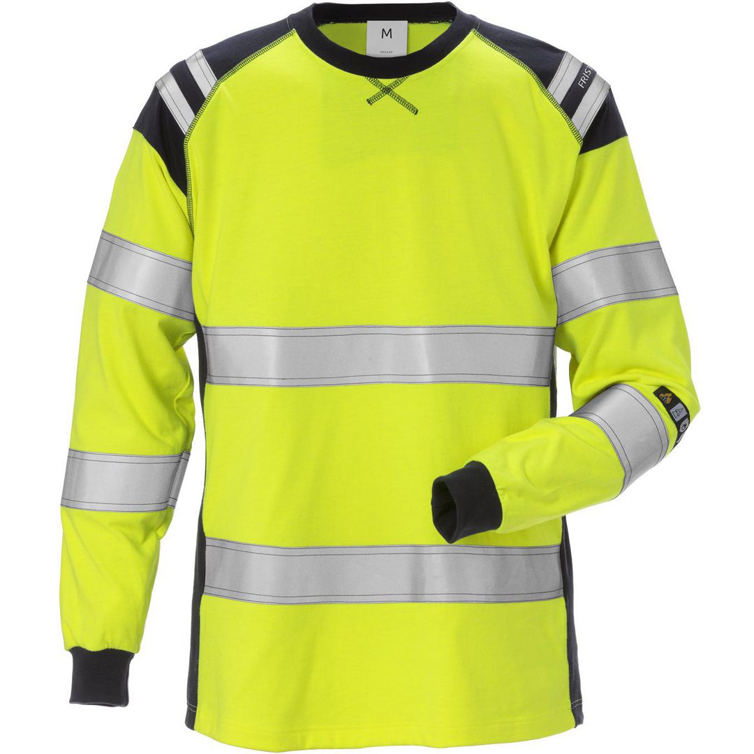 T-Shirt l/ä Flam Kl 3 Dam Gul/Marin S