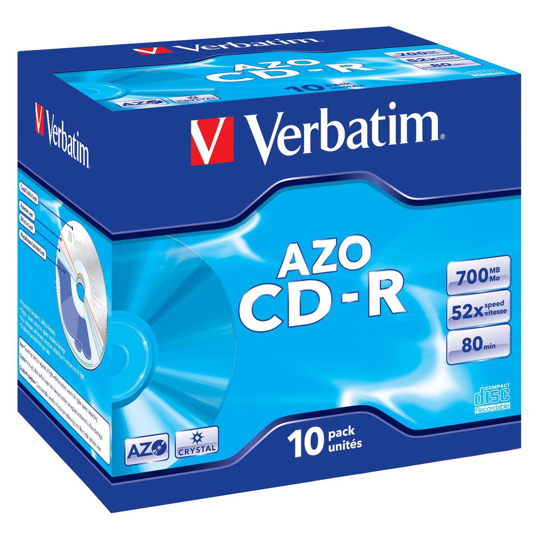 CD-R VERBATIM AZO 700MB 10/fp
