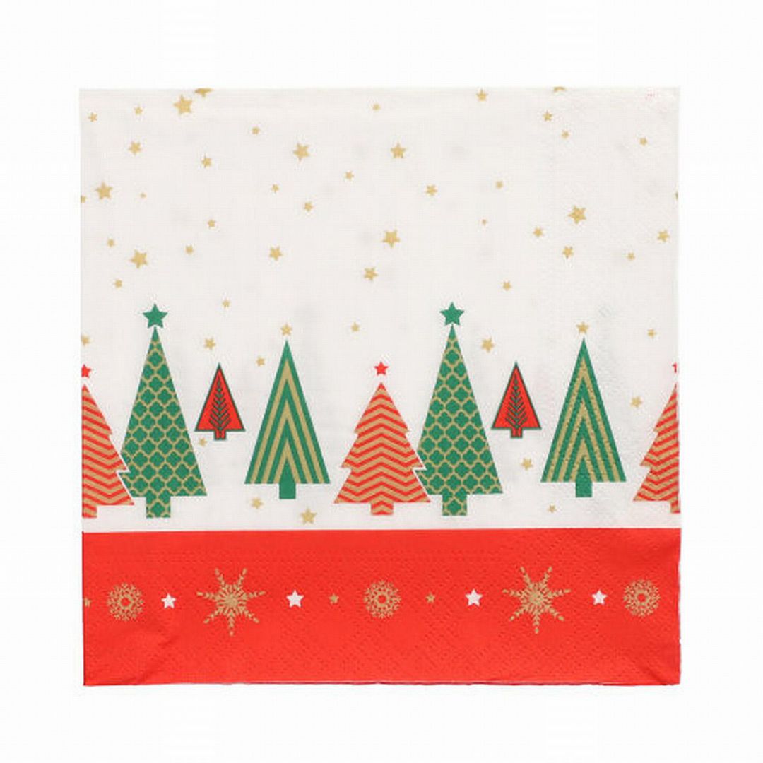 Servett Xmas Trees 3-lags 33x33cm 100/fp