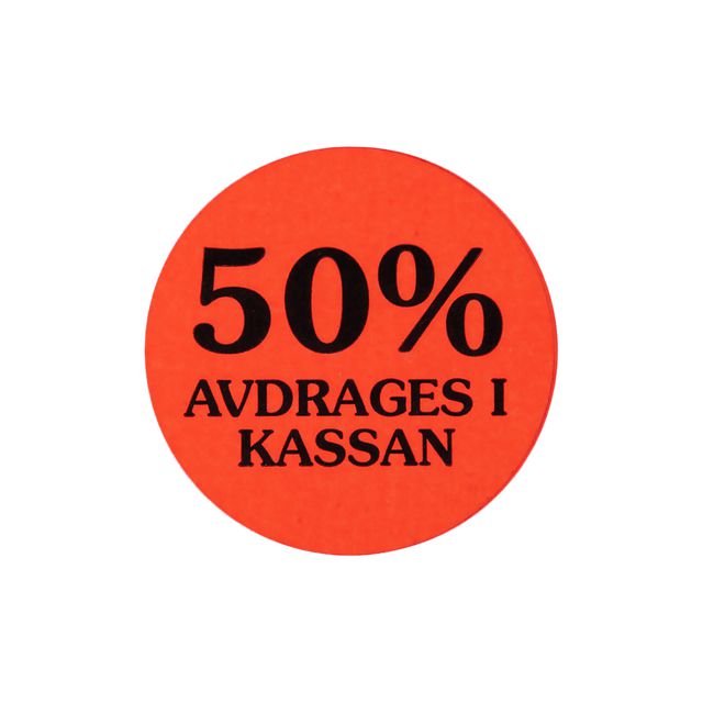 Etikett 50% avdrages i kassan 2000/RL
