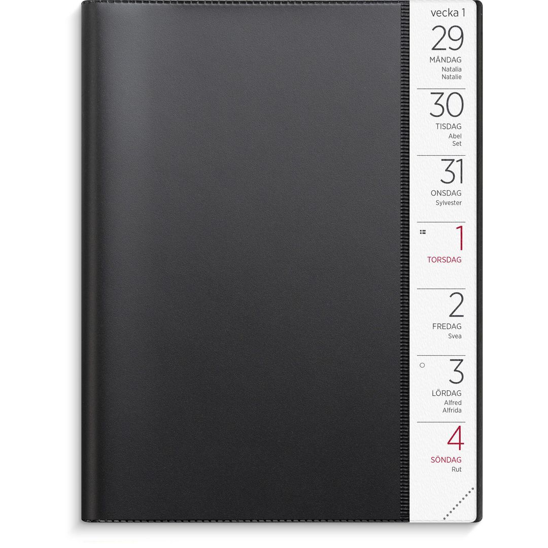 Stor Veckokalender 2026 plast svart