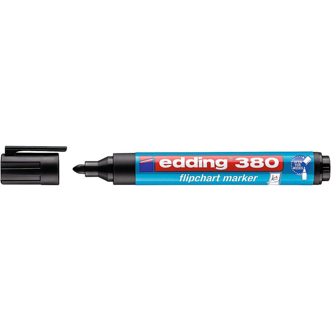 Blädderblockspenna Edding 380 svart (10 pack)