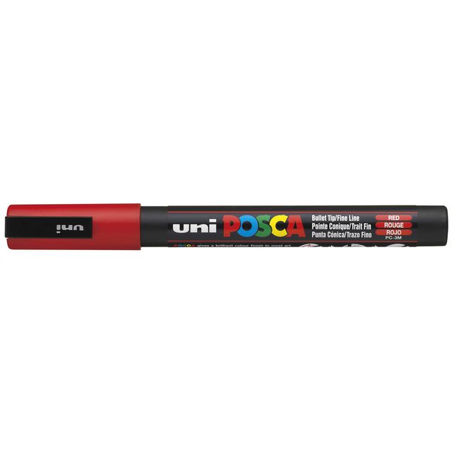 Märkpenna UNI Posca PC-3M röd (6 pack)