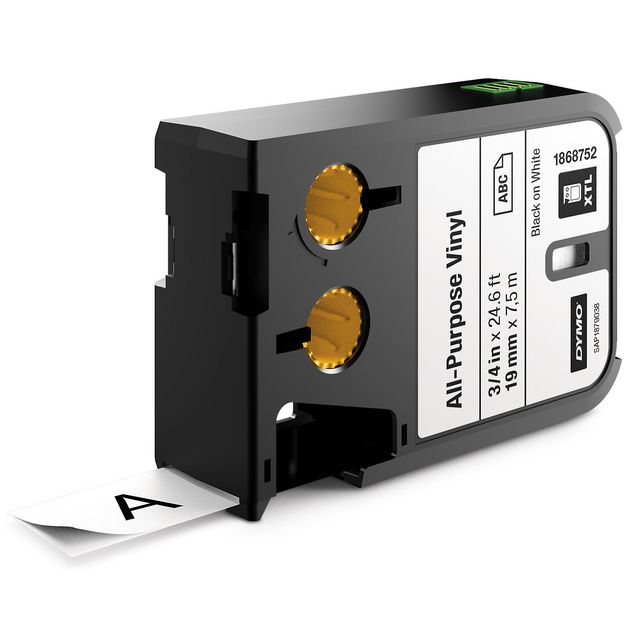 Tape DYMO XTL 19mm sva på vit 7m 1868752