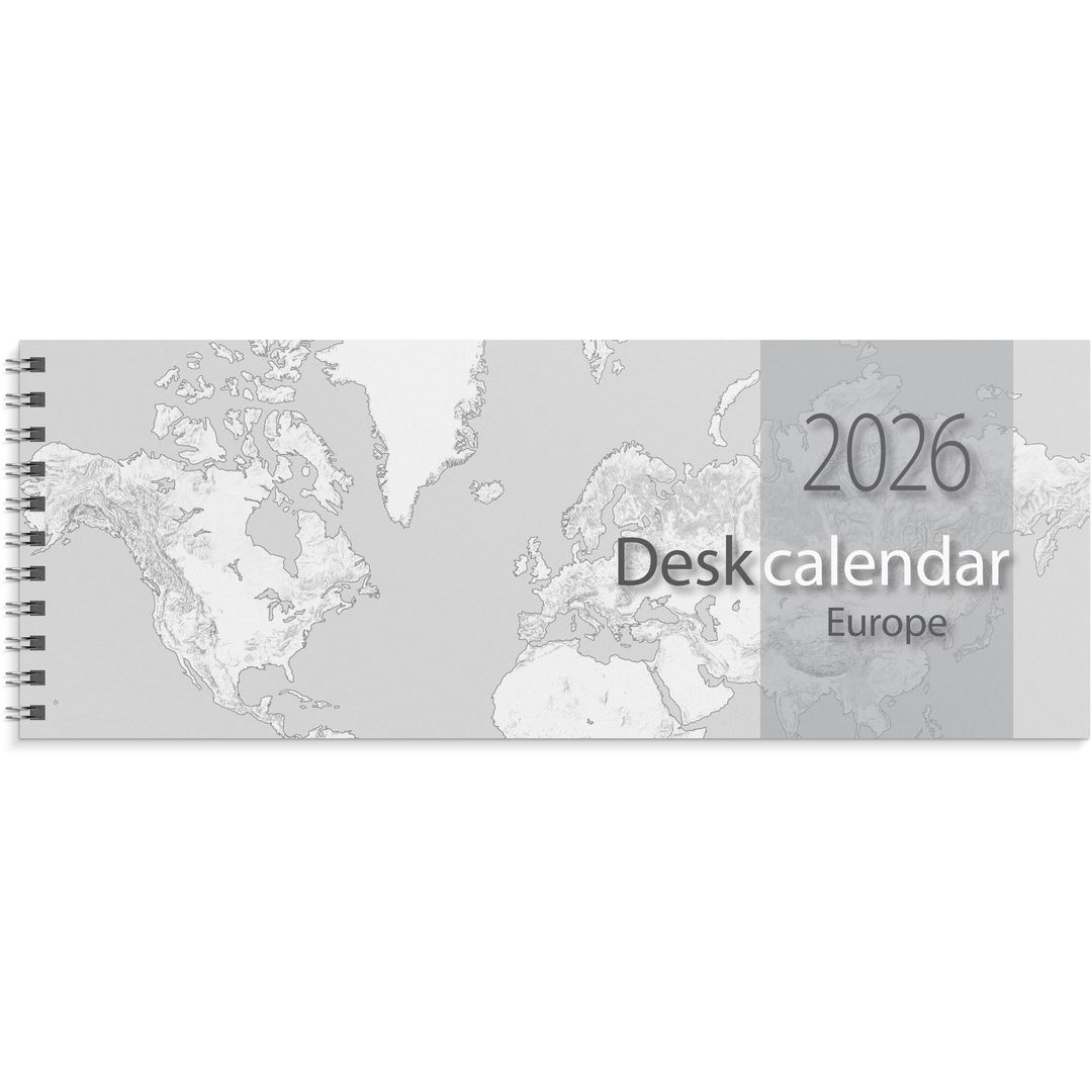 Desk calendar Europe 2026