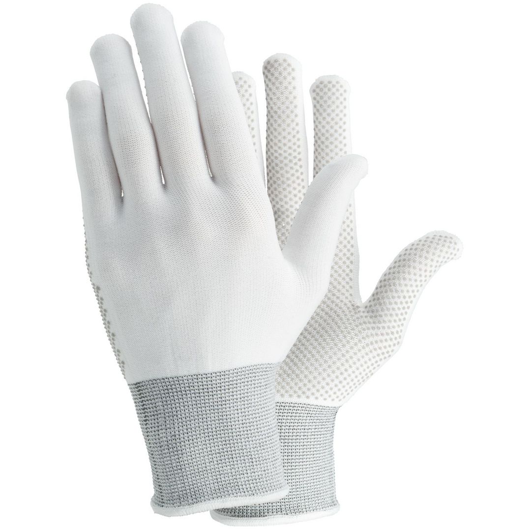 Textilhandske TEGERA 931 noppor vit 7 (12 pack)