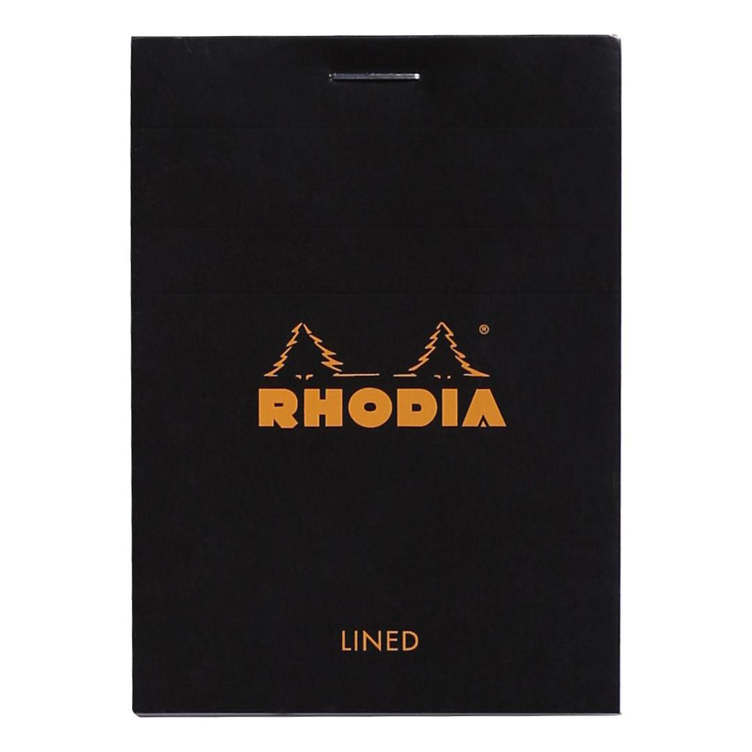 Ant.block Rhodia A7 80b linj svart (10 pack)