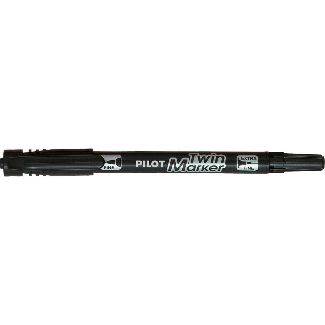 Märkpenna PILOT BG Twin Marker Svart (10 pack)