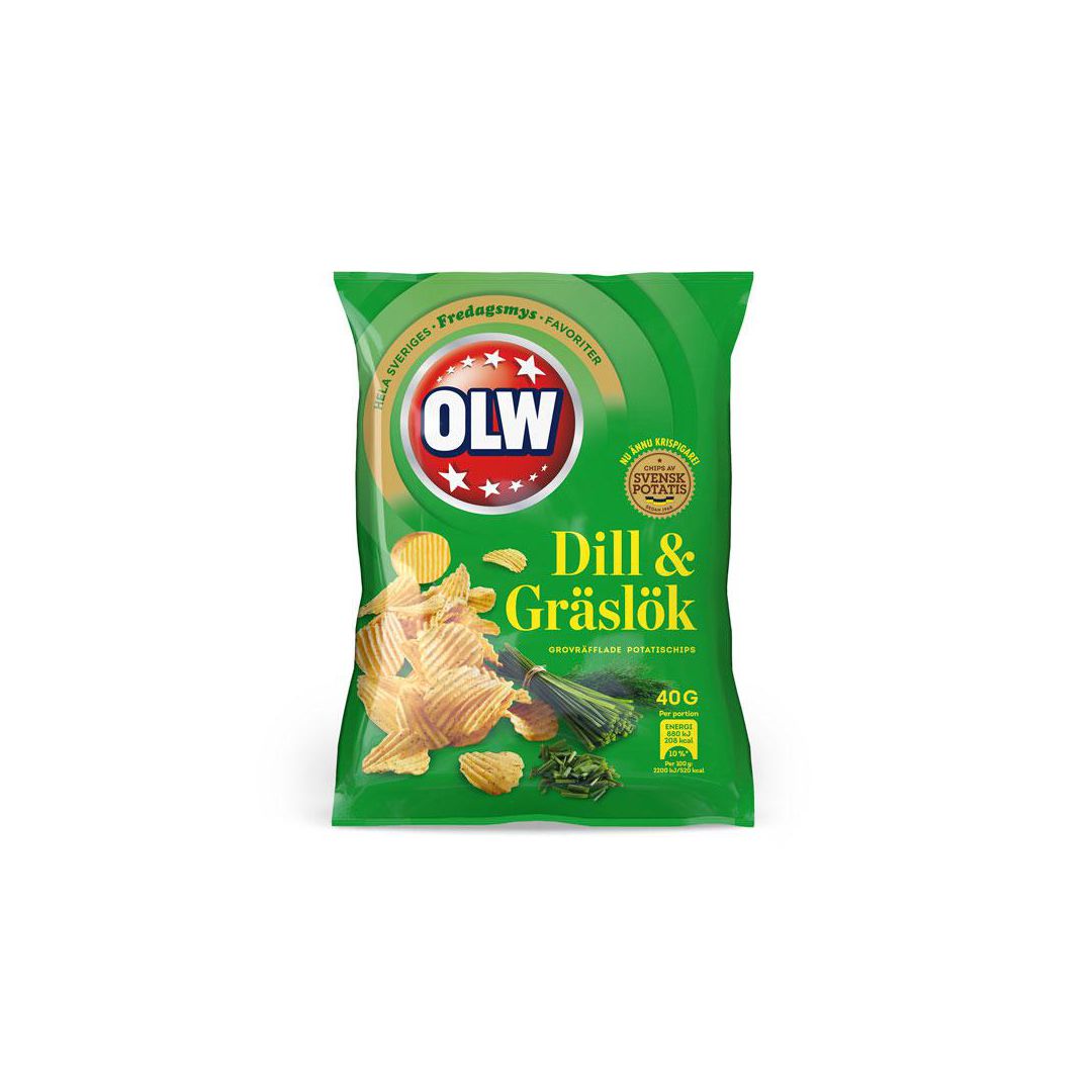 Chips OLW dill&gräslök 40g (20 pack)