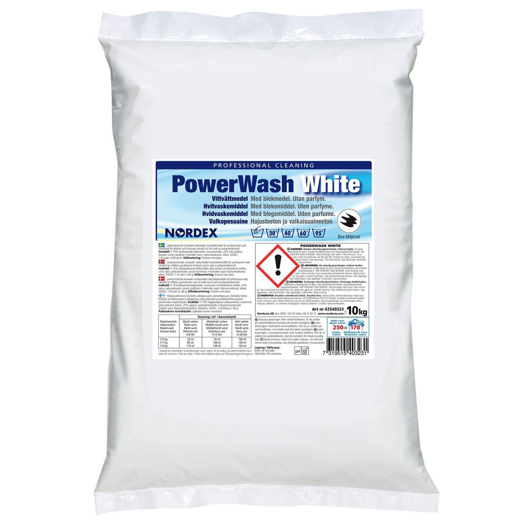 Tvättmedel NORDEX PowerWash White 10kg