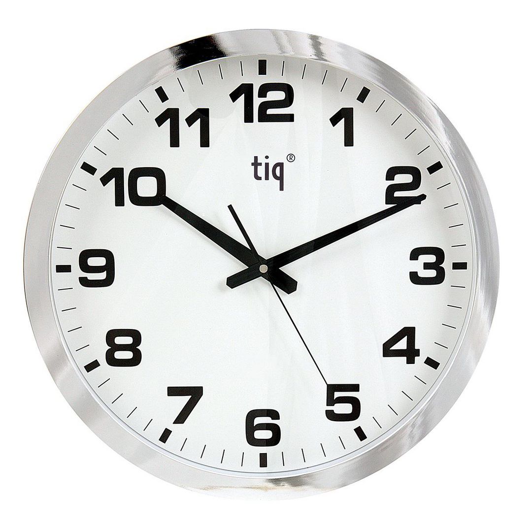 Väggur TIQ Ø40cm silver tystgående