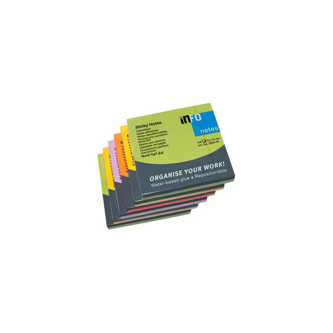 Notes INFO NOTES 75x75mm Spring (6 pack)