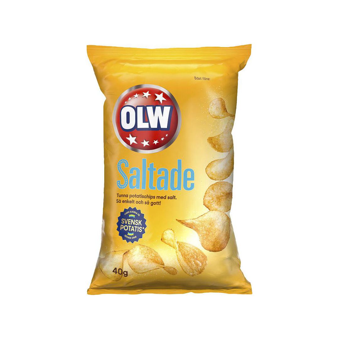 Chips OLW lättsaltade 40g (20 pack)