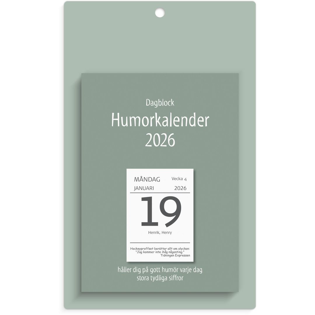 Väggplån med dagblock Humor 2026