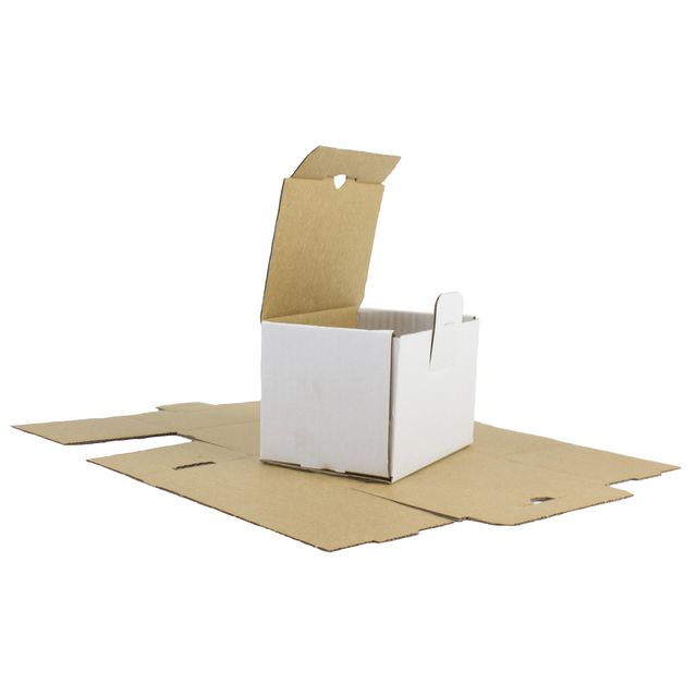 Självlåsande låda 200x140x95mm vit ES28 (50 pack)