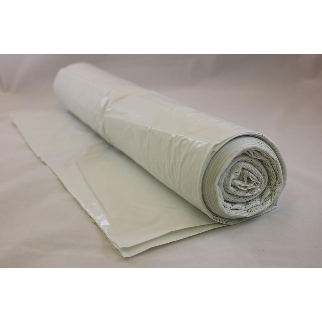 Plastsäck LD 150L 42my med hål vit 25/rl