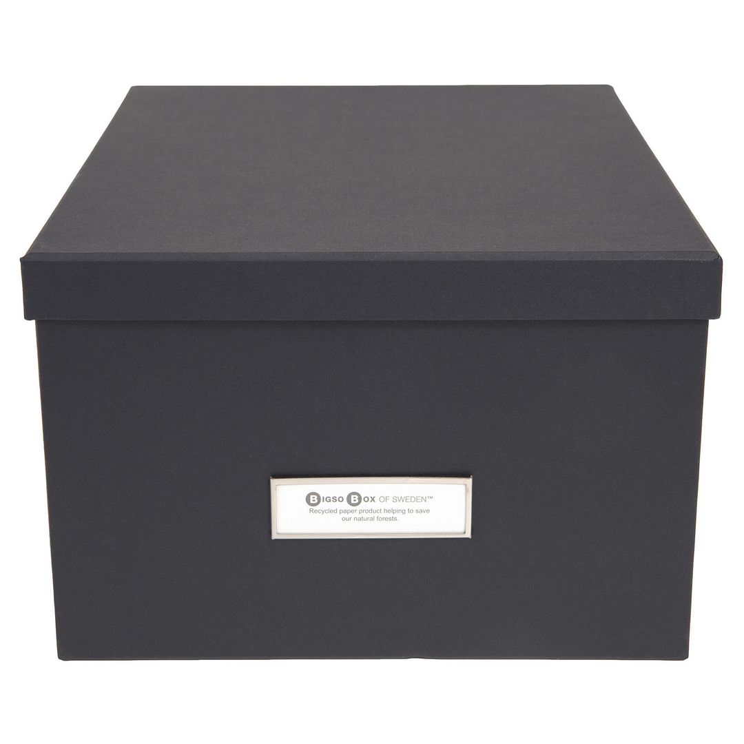 Förvaringsbox m.lock kartong grå