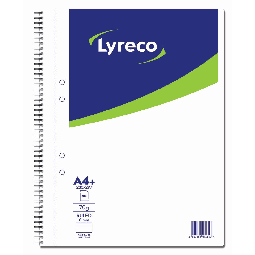 Kollegieblock Lyreco A4 70g 80bl linj