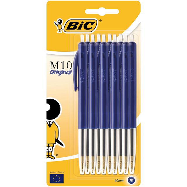 Kulpenna Bic Clic M10 1,0 blå blis 10/fp