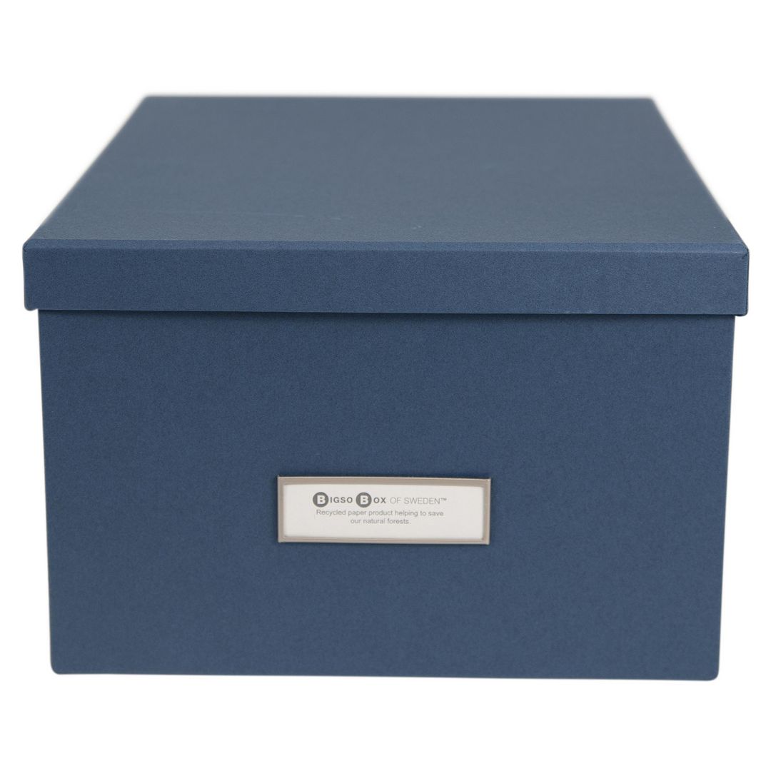Förvaringsbox m.lock kartong blå