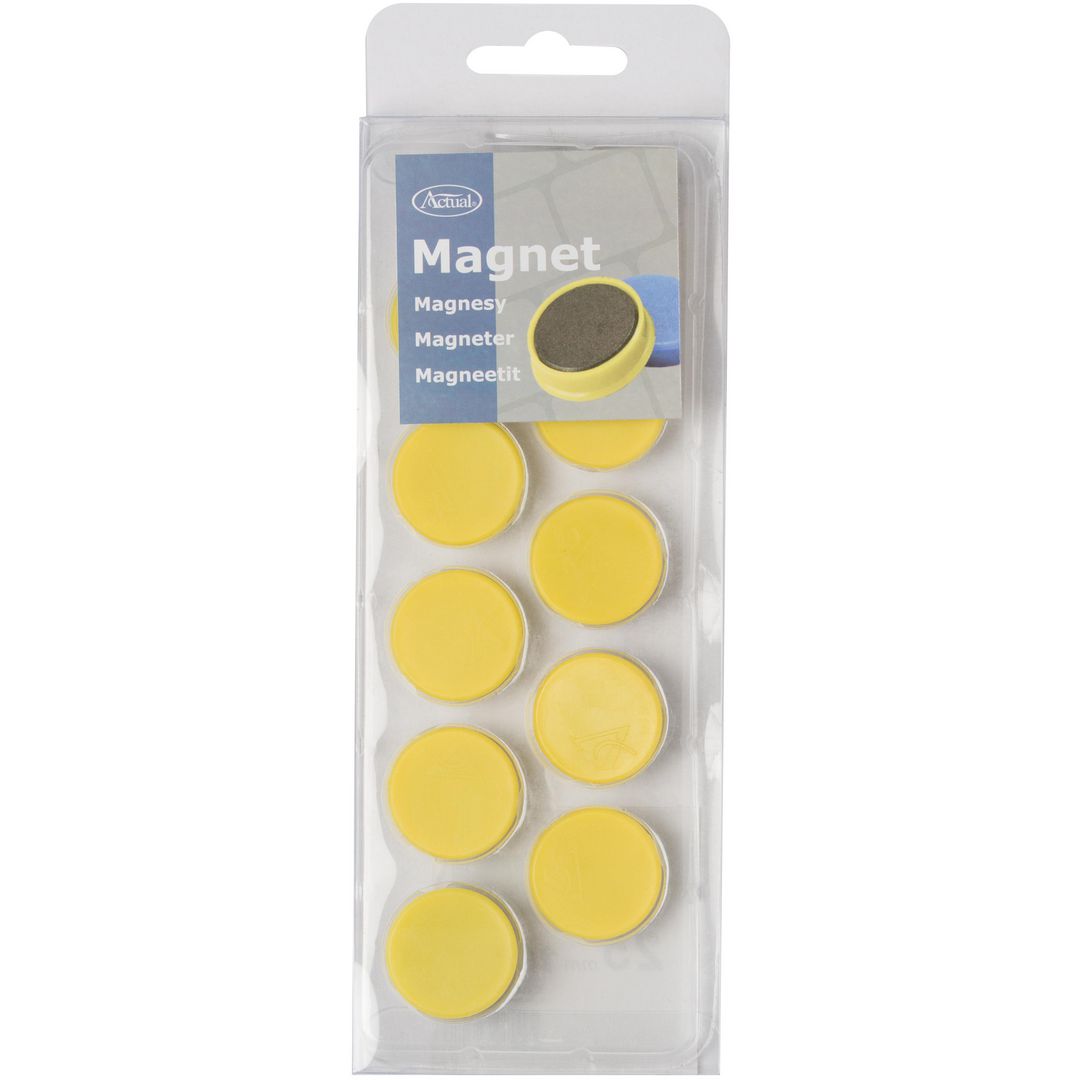 Magnetknappar Actual 25mm gul 10/fp