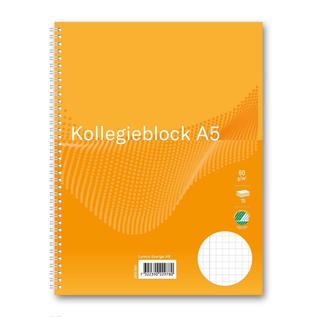 Kollegieblock FW A5 60g 70bl rut (5 pack)