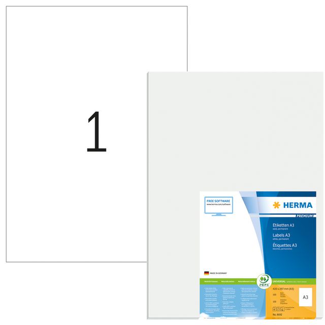 Etikett HERMA Premium A3 420x297mm100/fp