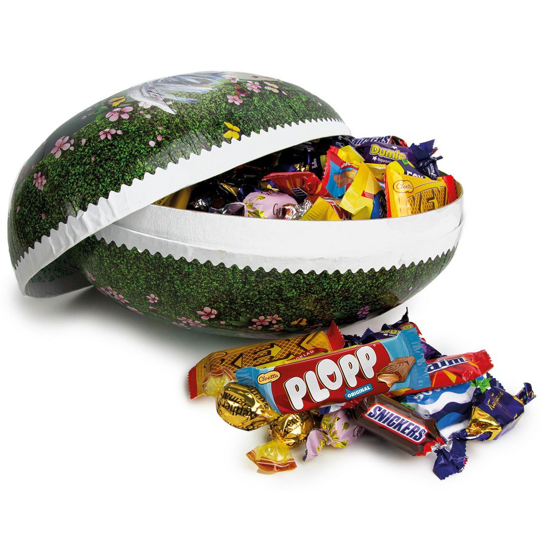 Påskägg 25cm inslaget godis 1,3kg