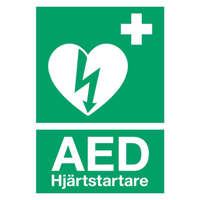 Skylt A4 Hjärtstartare AED (5 pack)