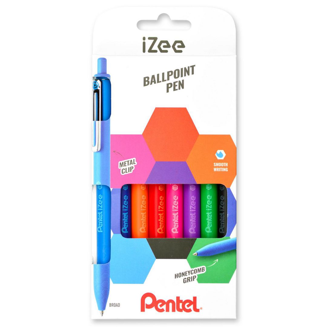 Kulpenna Pentel iZee 1,0 sort.färg 8/fp