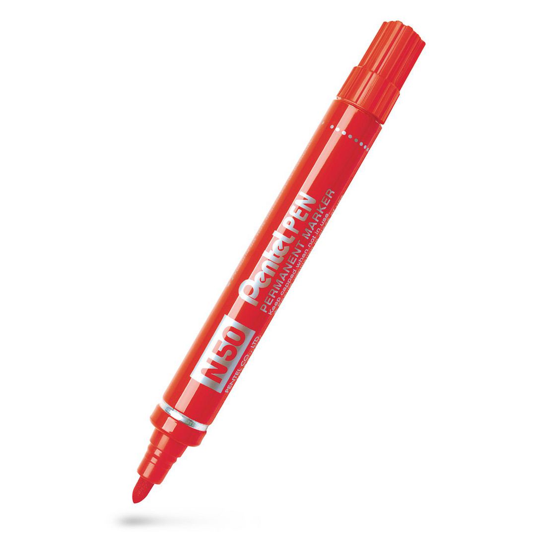 Märkpenna perm. PENTEL N50 rund röd