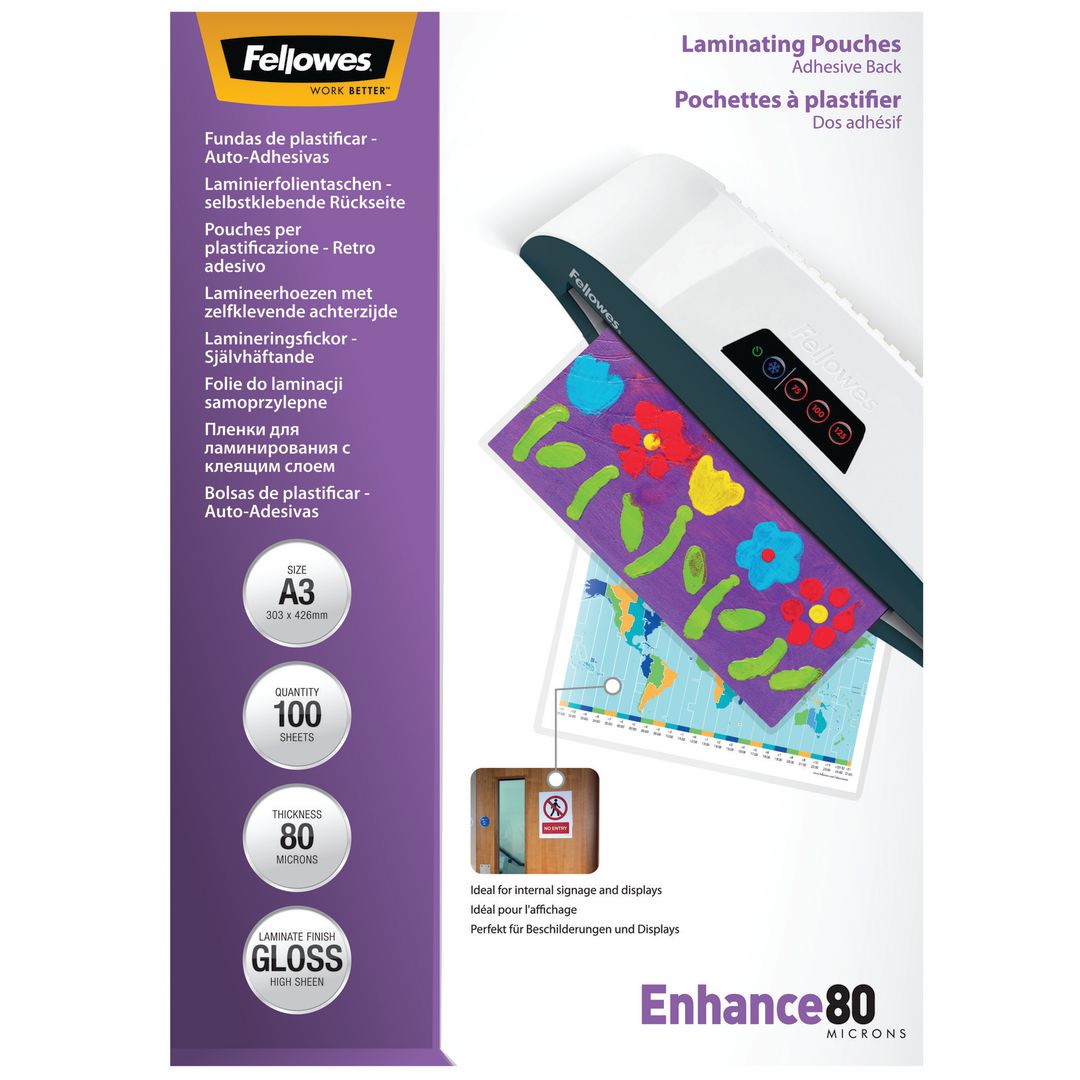Laminat Fellowes S-H A3 80mic kla 100/fp