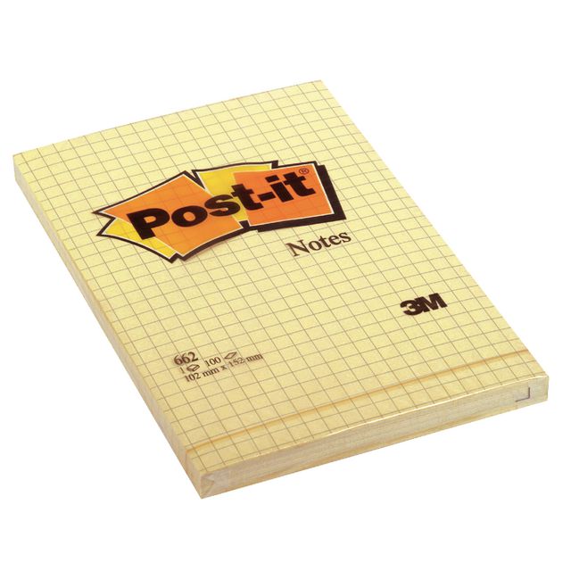 Memoblock POST-IT rutat 102x152 gul