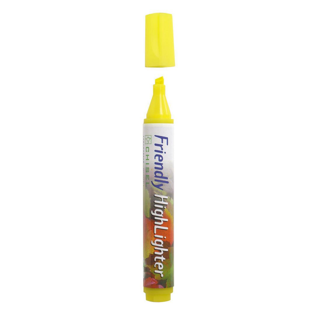 Överstrykningspenna Friendly sned Gul (10 pack)