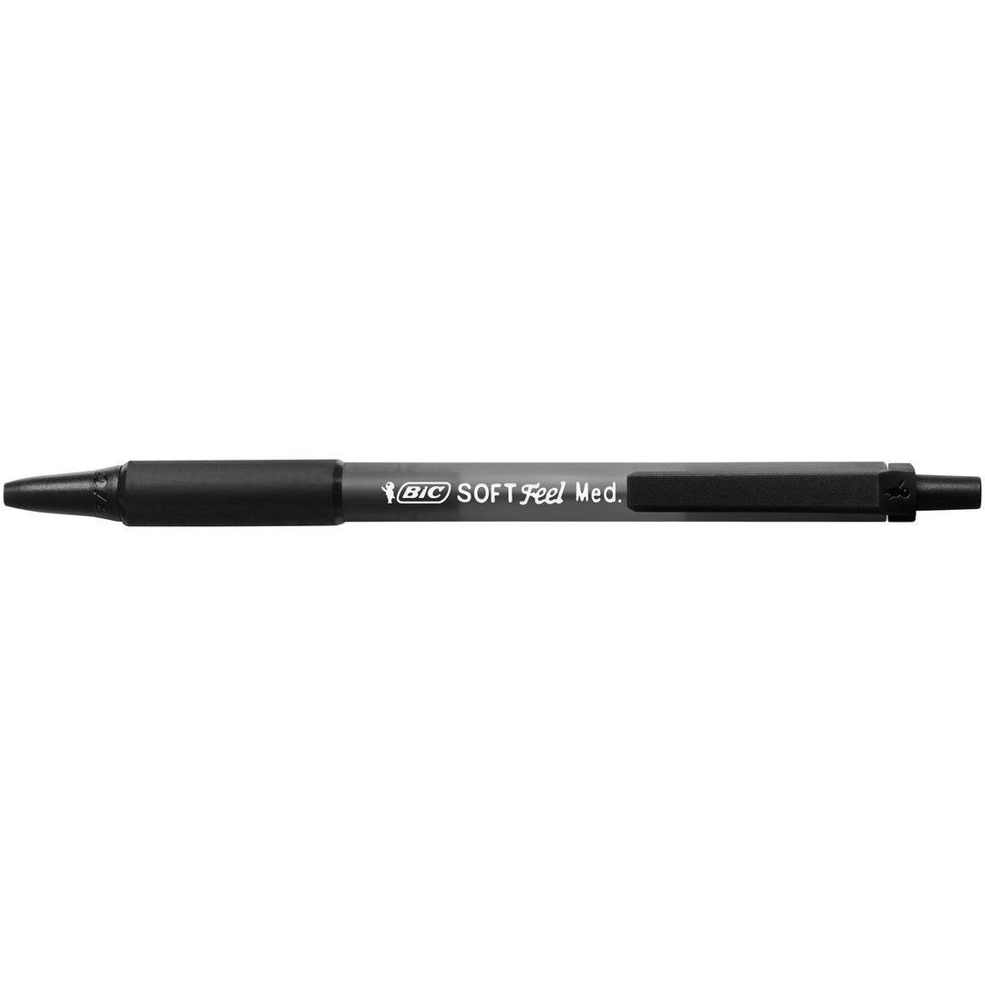 Kulpenna Bic Soft Feel Clic 1,0 svart (12 pack)