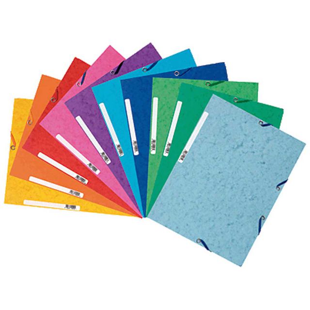 Gummibandsmapp EXACOMPTA 3-klaff A4 sort (10 pack)