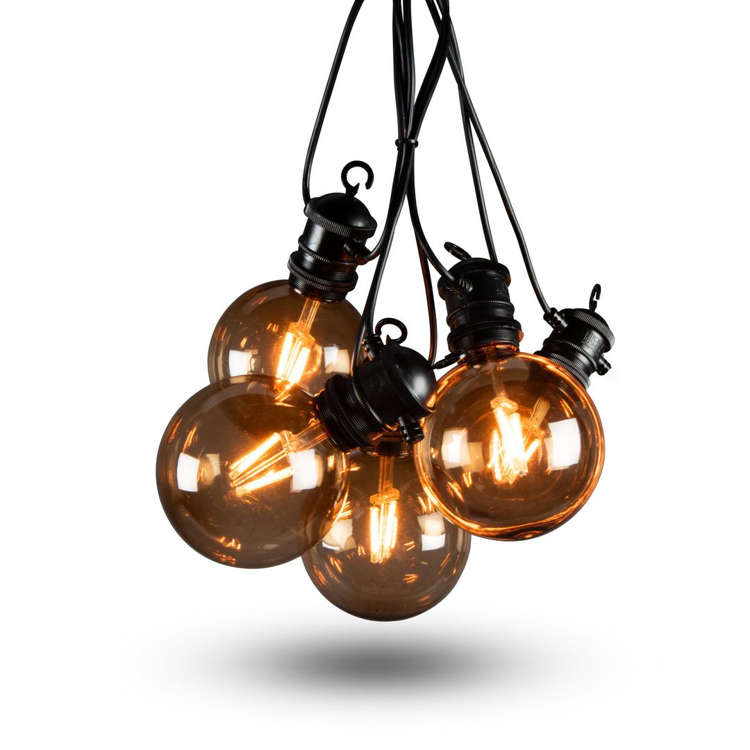 Ljusslinga 10 amber LED 4,5m svart
