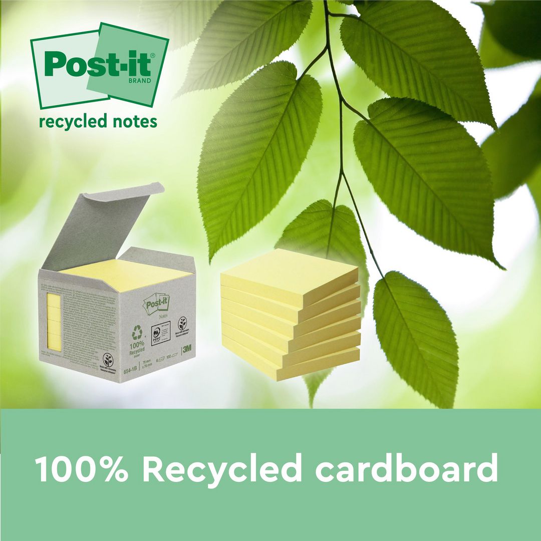 Notes Post-It SS 76x76mm rec gul 4/fp