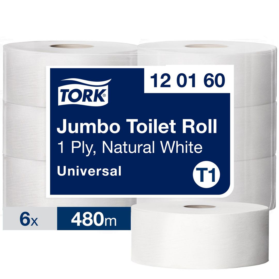 Toalettpapper TORK Uni T1 1-lag 480m (6 pack)