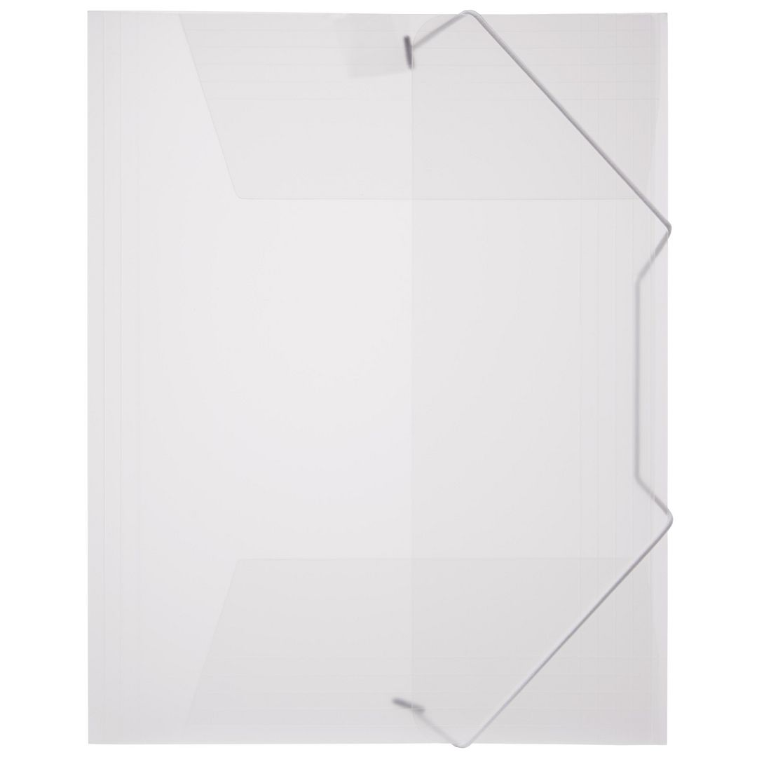 Gummibandsmapp plast 3-kl A4 transp/klar (10 pack)