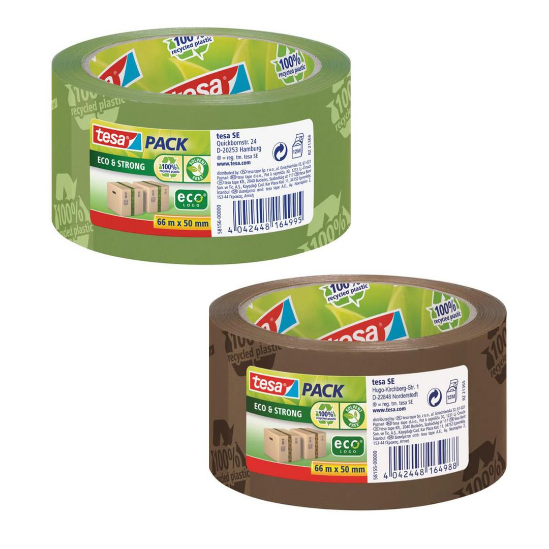 Packtejp TESA Eco Str.50mmx66m grön logo