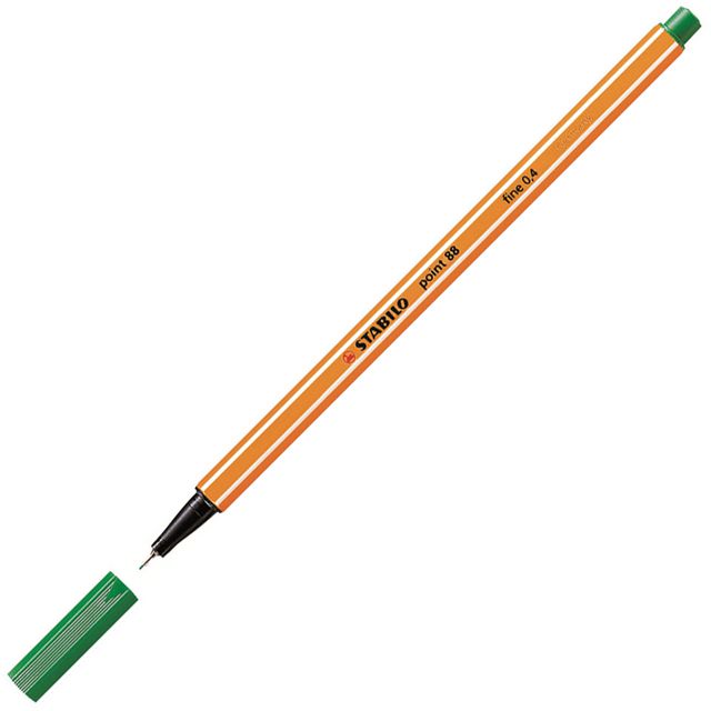 Fineliner Stabilo Point 88 grön (10 pack)