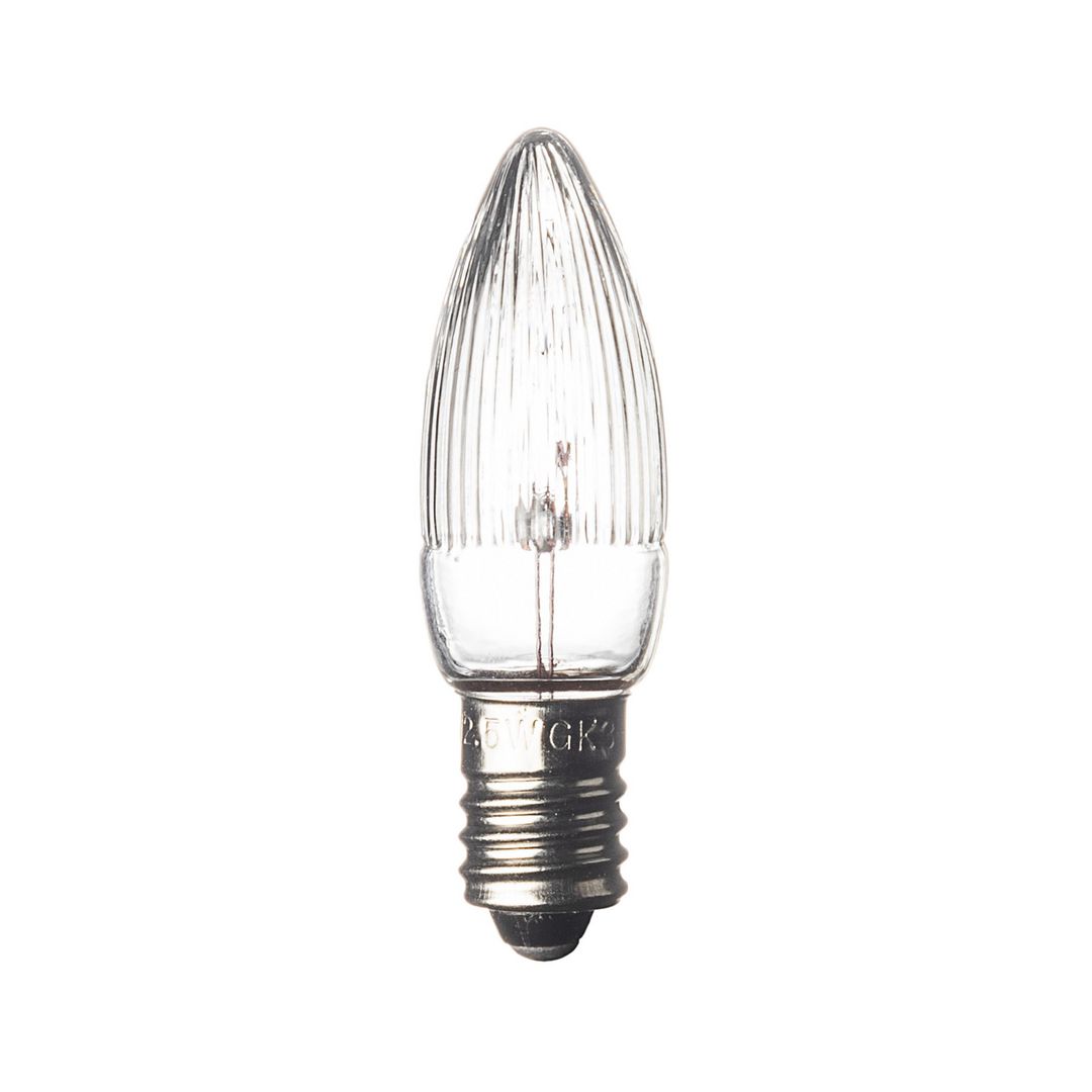 Reservlampa E10 14V 3W klar 3-pack