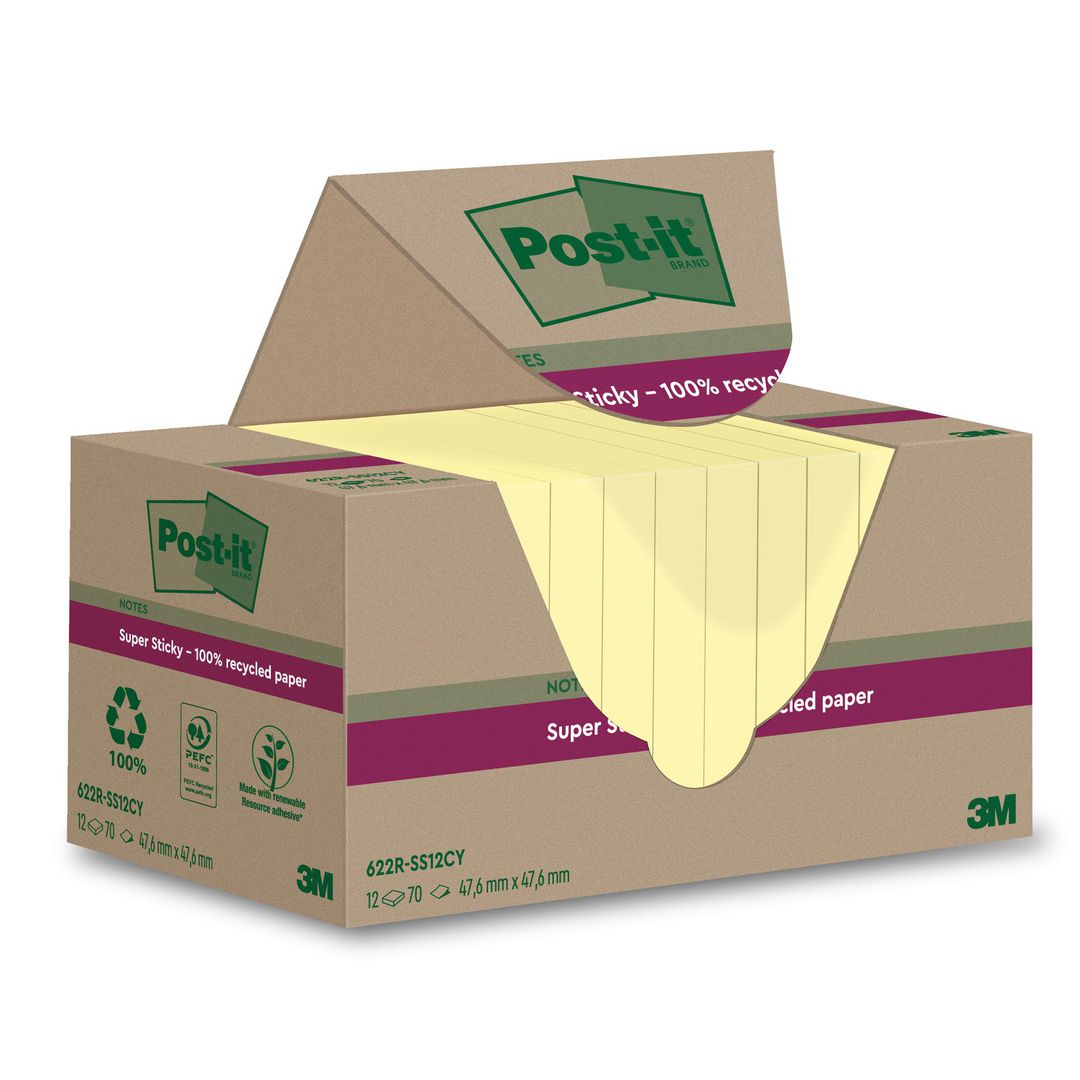 Notes Post-It SS47,6x47,6mm re gul 12/fp