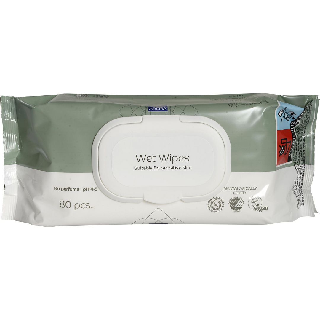 Våtservett oparfymerad plastlock 80/fp