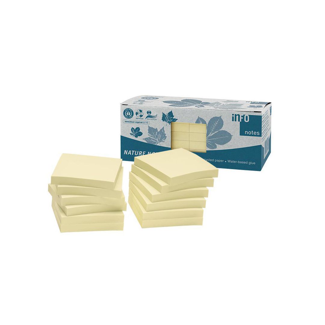 Notes INFO NOTES recy 75x75 gul 12/fp