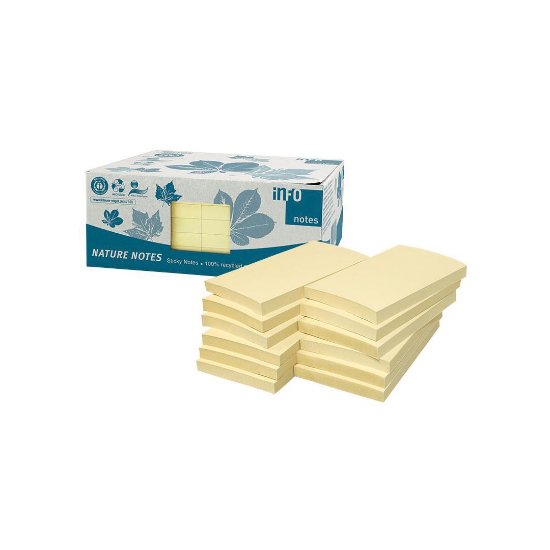 Notes INFO NOTES recy 75x125 gul 12/fp