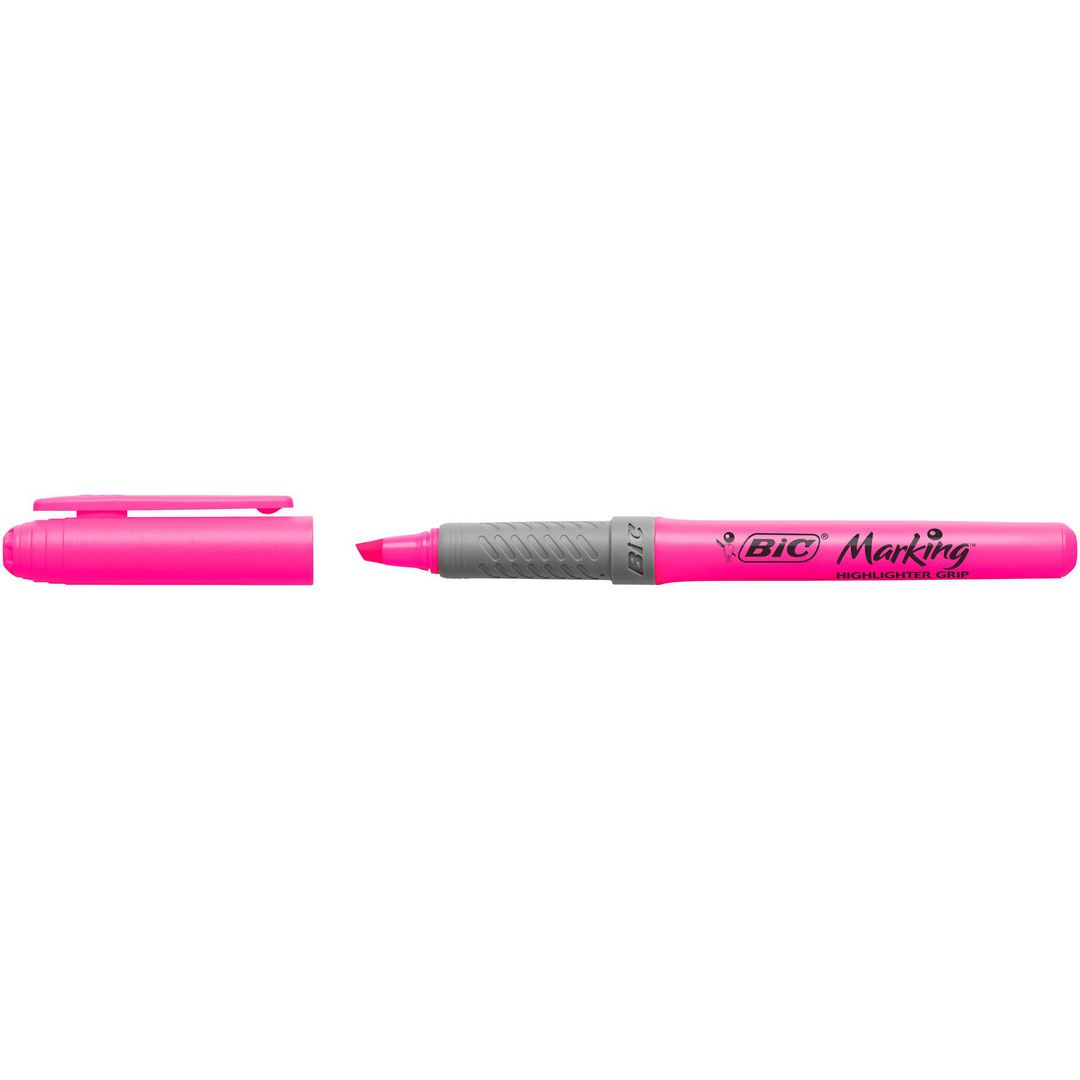 Överstrykningspenna Bic Grip Rosa (12 pack)