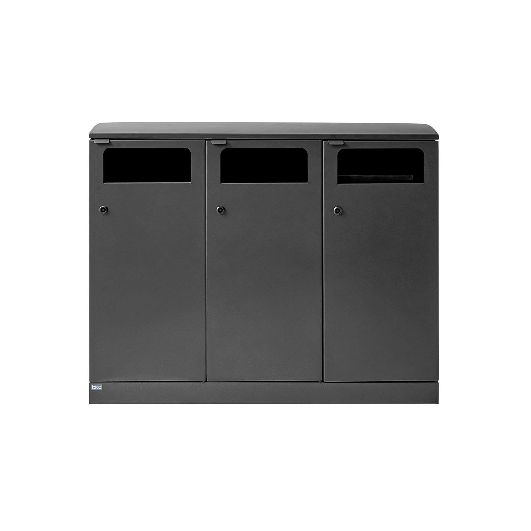 Avfallshantering BICA 3x100L grå