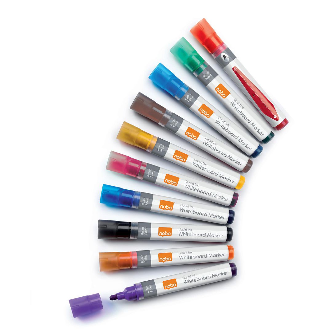 Whiteboardpenna Nobo Liq rund mix 10/fp